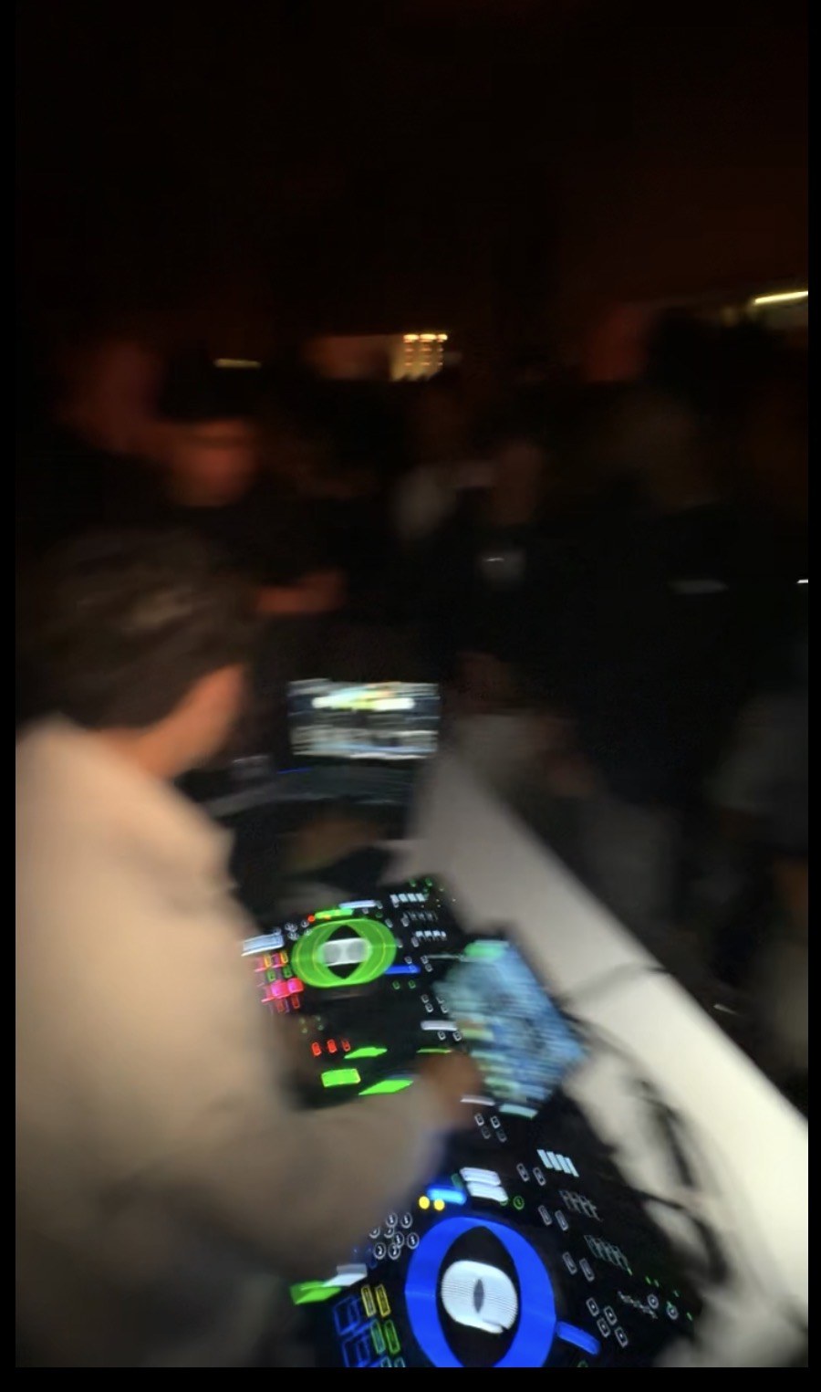 Close view of the mixer during a set